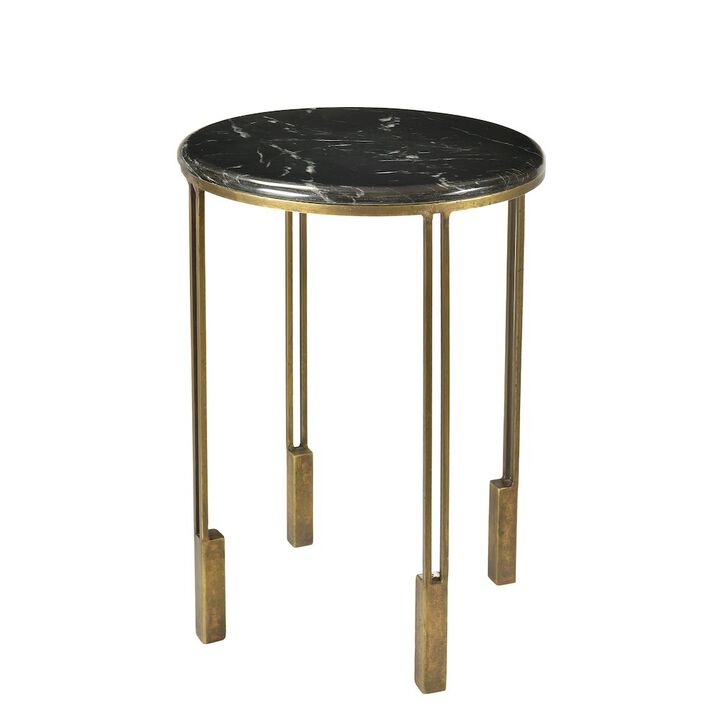 Modern Orlando Agua Occasional Table with Marble Top