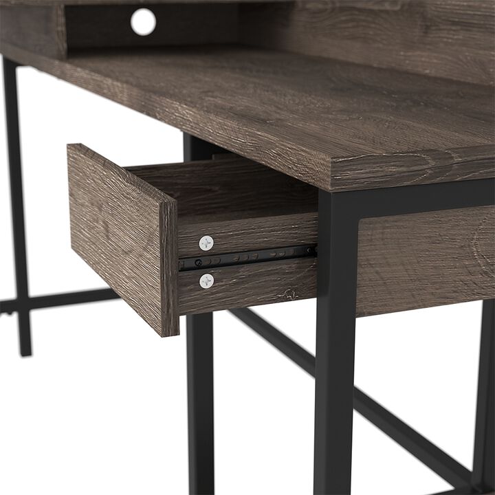 Arlenbry Gray L-Desk with Storage & Swivel Desk Chair