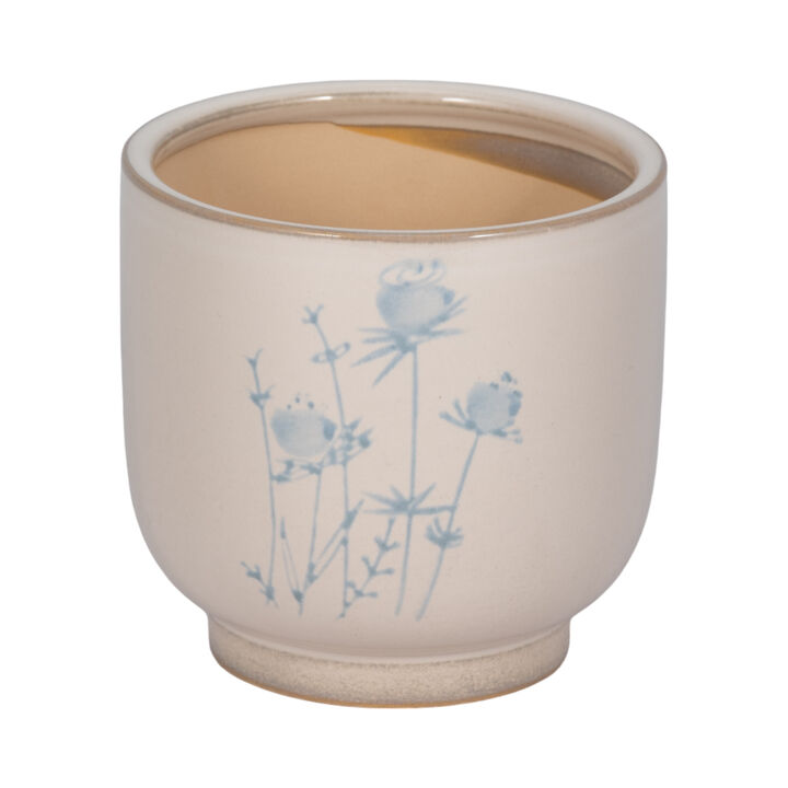 Blue Flowers Design Planter
