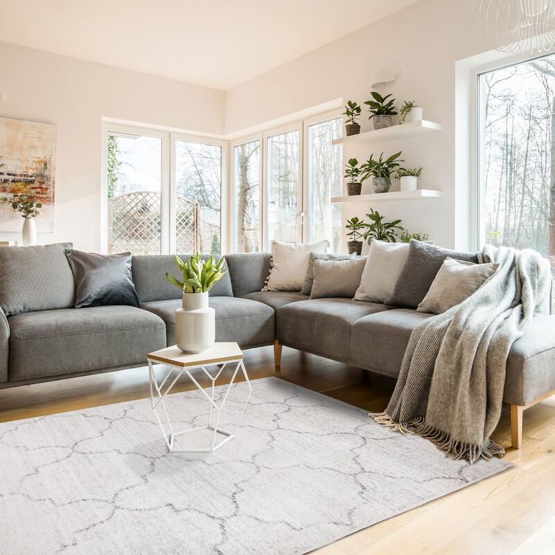 Novelle Home Finley Cream Grey Ogee Indoor Rug, 7'10 x 10'6 image number 2