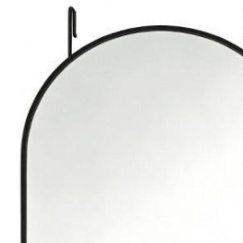 HomeRoots 47" Black Aluminum Arch Over the Door Framed Accent Mirror image number 2