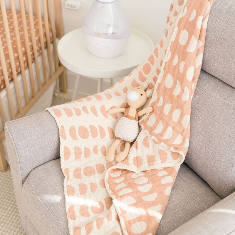 Cotton Jacquard Neutral Baby Blanket (Copper Moon Phase) image number 5