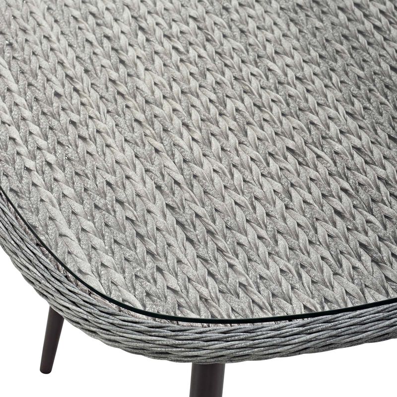 Modway - Endeavor 36" Outdoor Patio Wicker Rattan Dining Table Gray