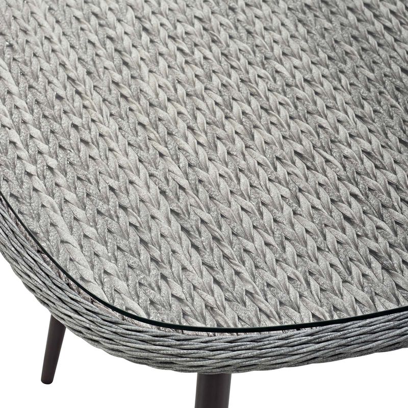 Modway - Endeavor 36" Outdoor Patio Wicker Rattan Dining Table Gray image number 4