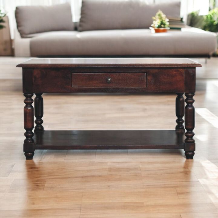 Artisan Furniture Solid Wood Turned Legs Cherry Console Table