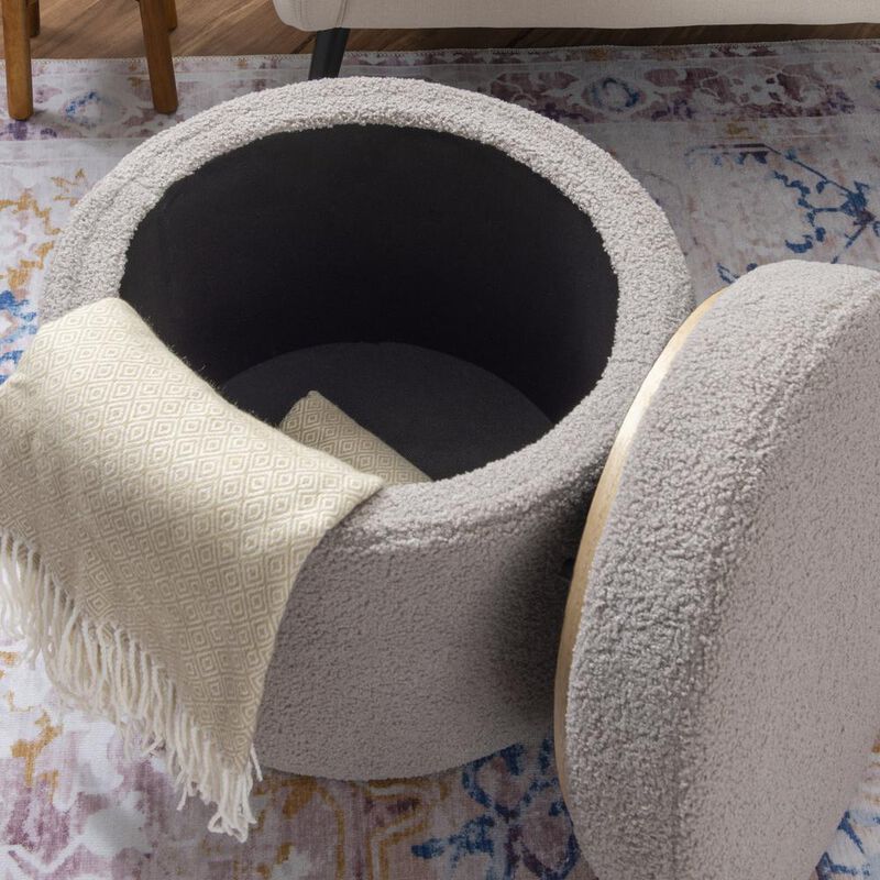 Linon Blanche Storage Ottoman image number 5