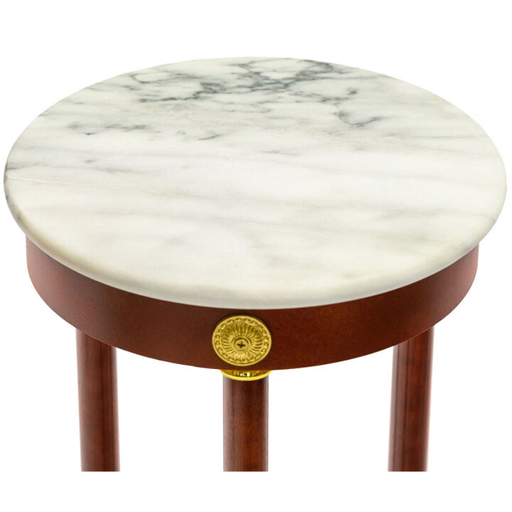 Legacy Decor Green Marble Round Plant Telephone Vase Stand New 28" High