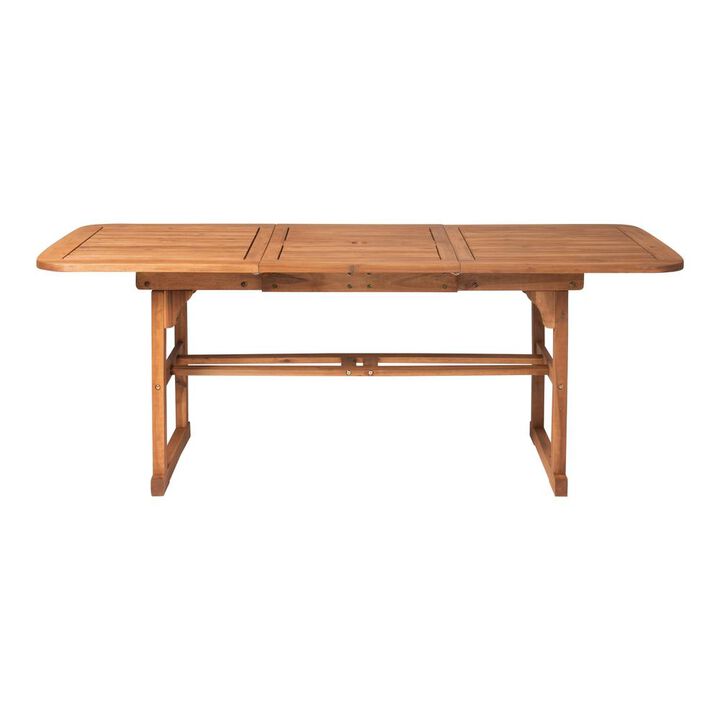 Belen Kox Brown Acacia Hardwood Extendable Dining Table, Belen Kox