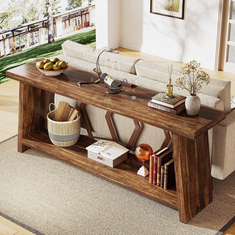 Tribesigns Farmhouse Wood Console Table image number 3