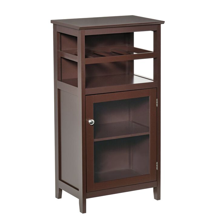 Espresso Wine Storage: Cabinet with 4-Bottle Rack and Acrylic Door