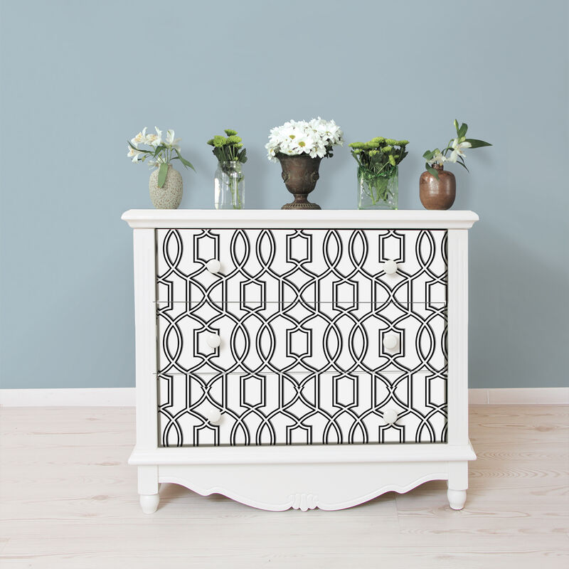 Black Uptown Trellis Peel & Stick Wallpaper image number 2