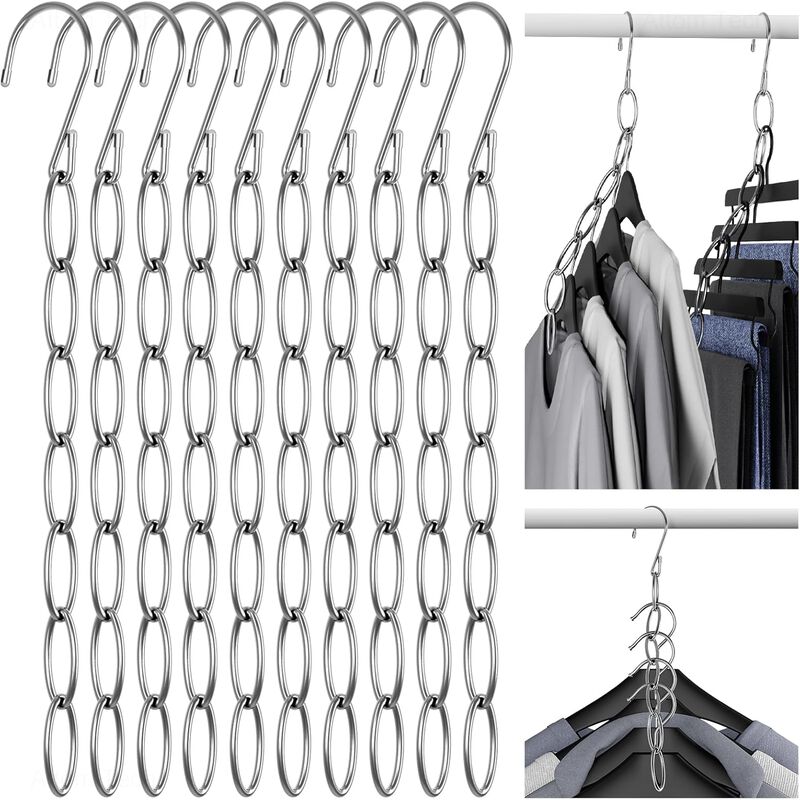 4-Pack Stainless Steel Pants Hangers | Non-Slip Clothes Hanger for Closet Storage image number 0