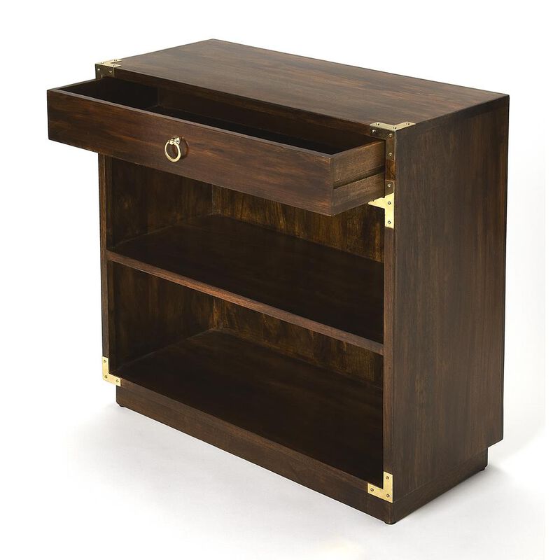 Butler Specialty Forster Campaign 2 Shelf 28"W Bookcase with Storage, Dark Brown image number 2