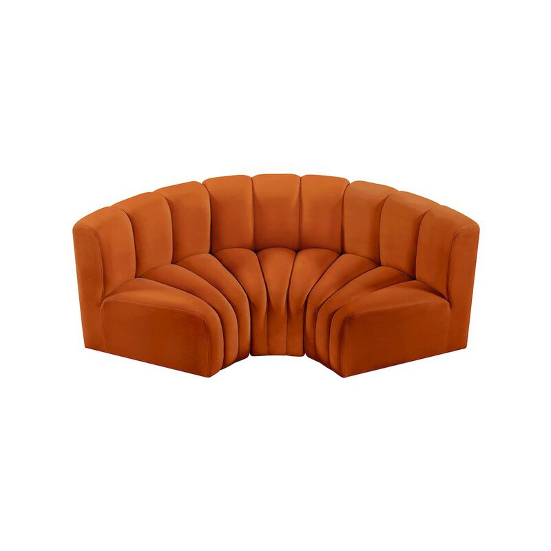 Meridian Furniture Arc Cognac Velvet Modular Sofa