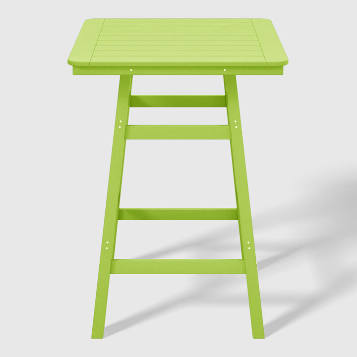 WestinTrends Square Outdoor Patio Bistro Bar Table With Umbrella Hole