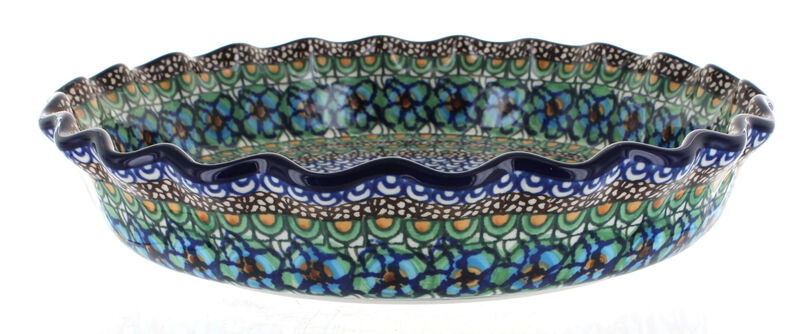 Blue Rose Polish Pottery Teresa Pie Plate