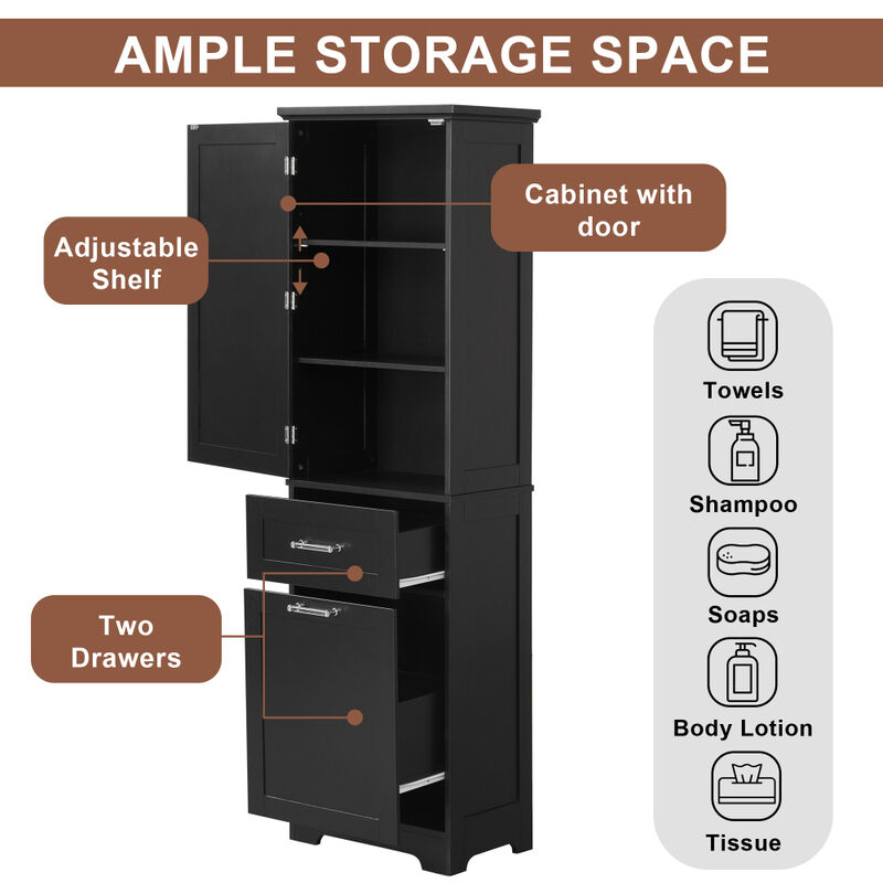 Tulklu Tall Bathroom Storage Cabinet image number 3