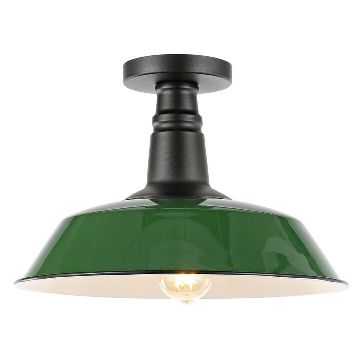 Camila Classic Industrial Indoor/Outdoor Iron LED Semi Flush Mount