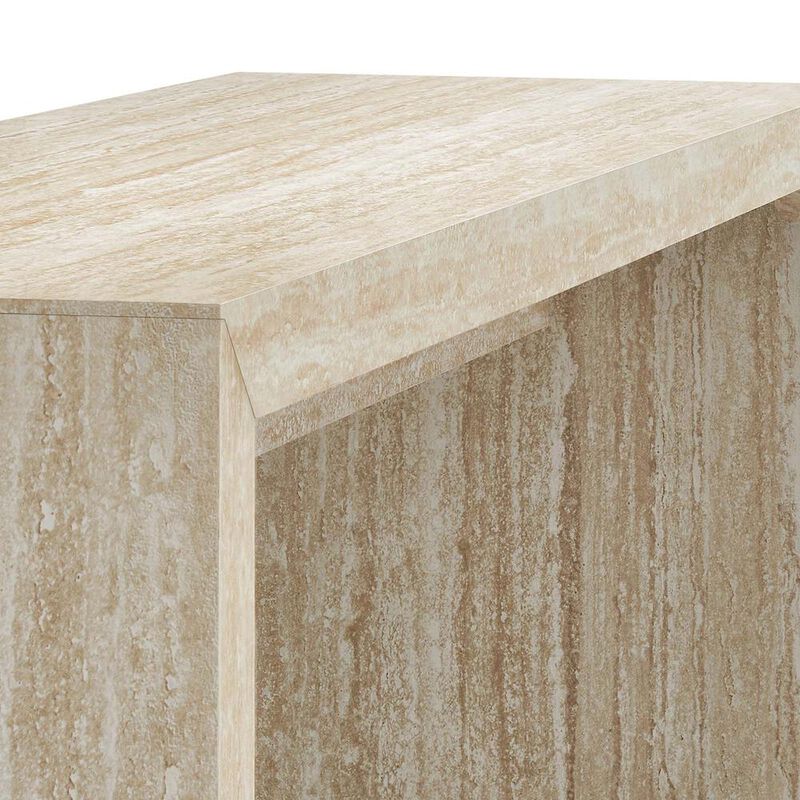 Mirella Faux Travertine Console Table image number 6