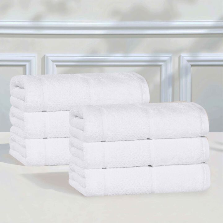 6 Piece Hand Towel Set in Viscose Cotton Blend with Textured Design