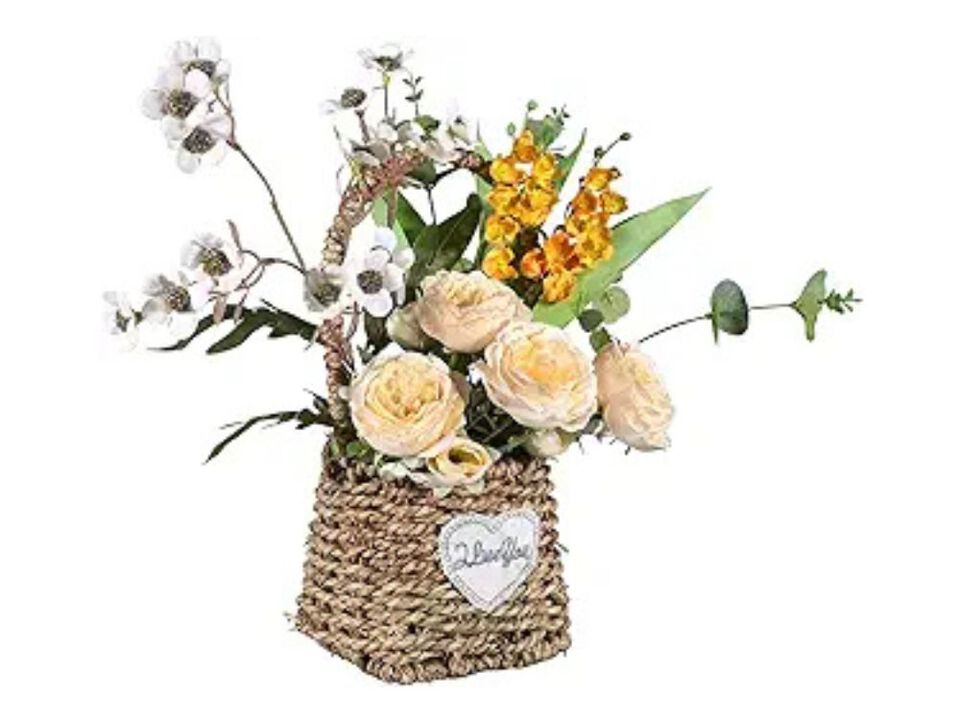 Yellow Artificial Rose Flowers Wedding Centerpiece Decor Flower