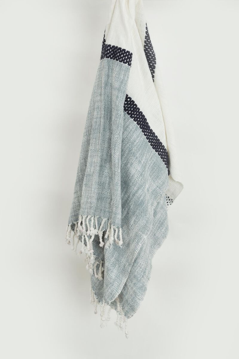 Navy/Natural 50" x 60" Throw Blanket