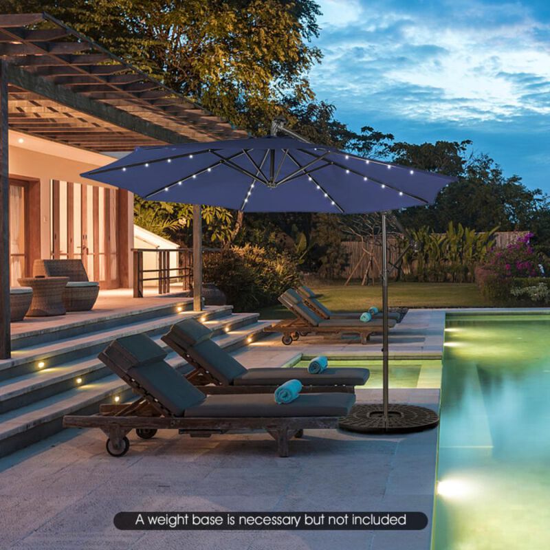 Hivvago 10 Feet Patio Cantilever Umbrella with Tilting System