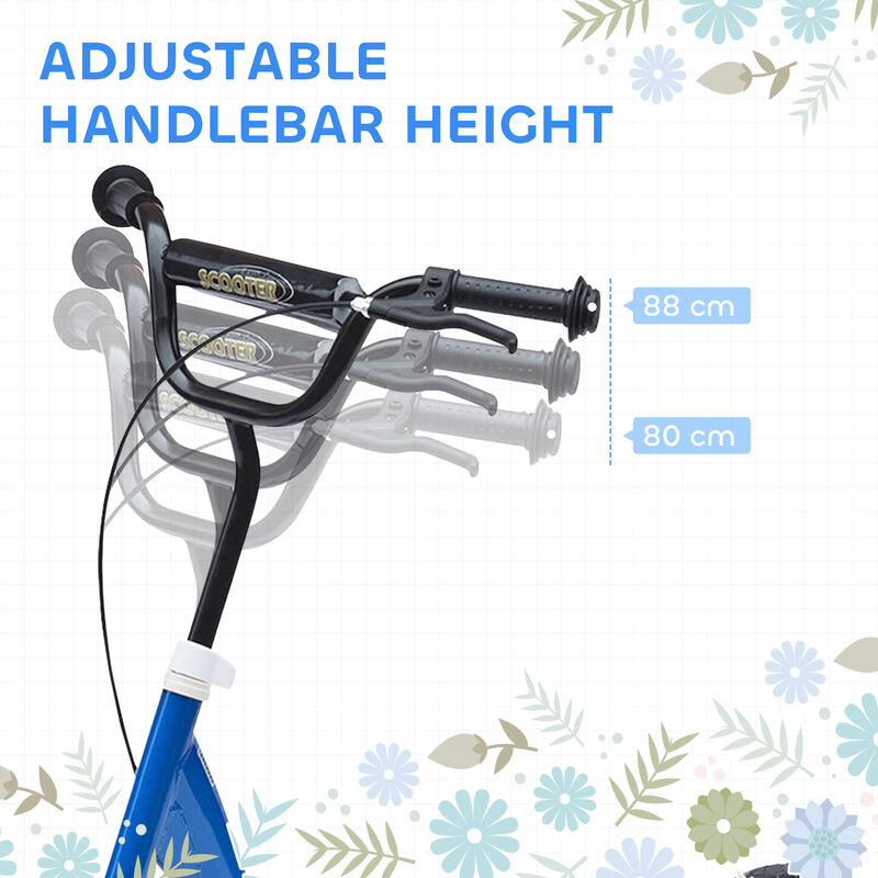 BreeBe Kick Scooter with Adjustable Height Handlebar, Non-slip Footplate, Big Wheels, Rear Brake image number 3