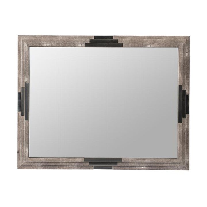 HomeRoots 28" Gray Framed Accent Mirror