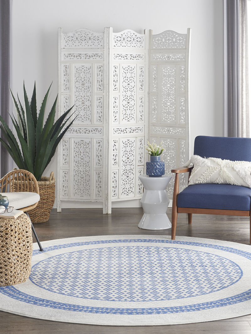 Whimsicle WHS13 Ivory/Blue 8'4" x 11'6" Rug