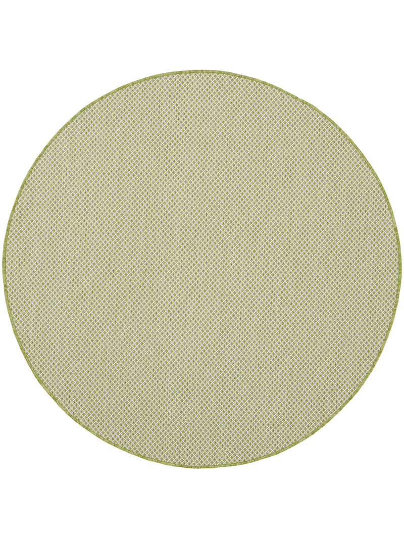 Courtyard COU01 Ivory/Green 5' x Round Rug