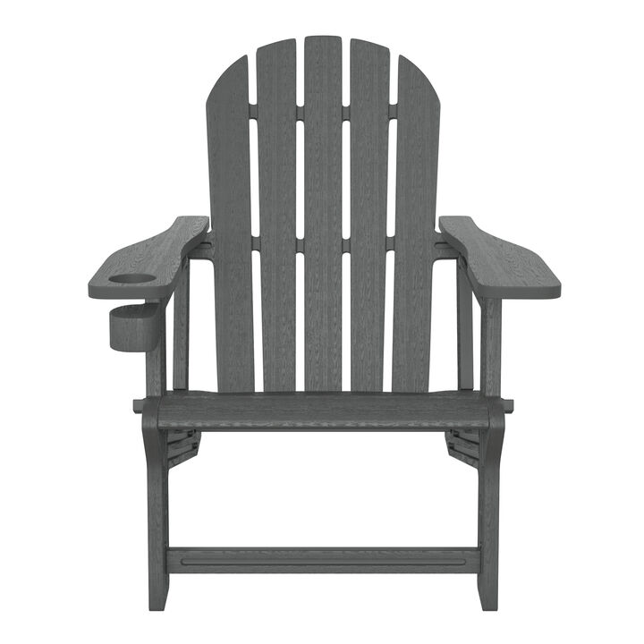 WestinTrends Tool-Free Assembly Outdoor Patio HDPE Plastic Adirondack Chair with Cup Holder