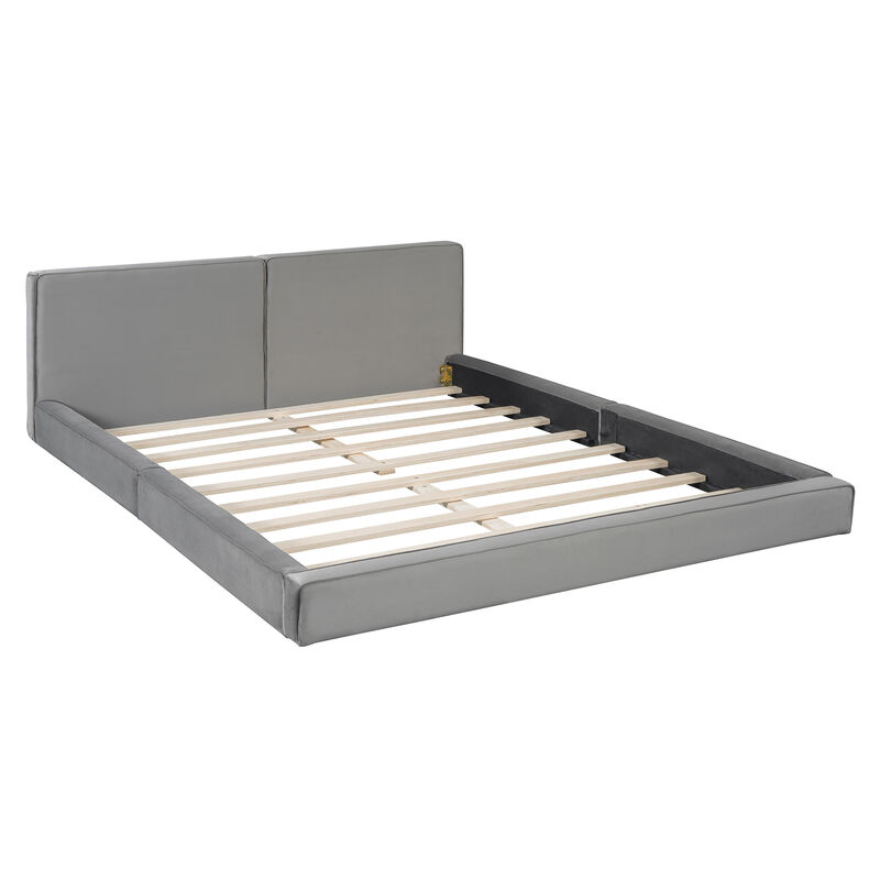 Merax Velvet Upholstered Platform Bed