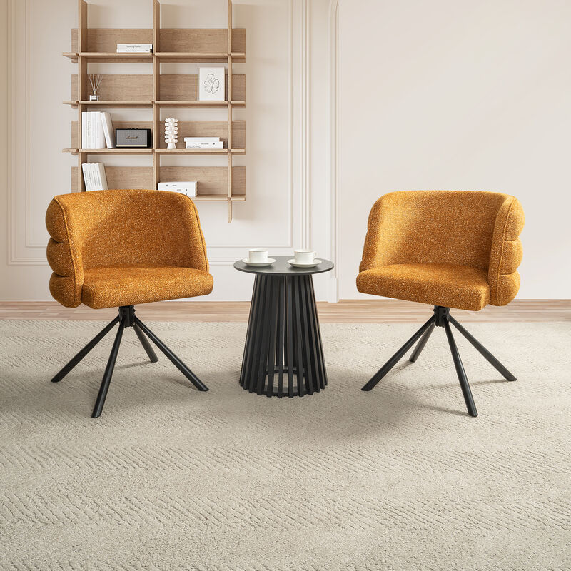 GOODSILO Modern Upholstered Swivel Chairs Set of Two with Thickened Cushions for Versatile Home Seating image number 5