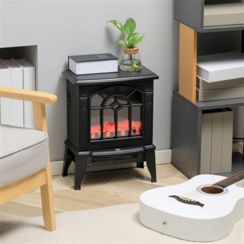 Electric Fireplace Heater &ndash; Realistic Log Flame LED, Adjustable Heat & Cozy Ambiance for Home & Office
