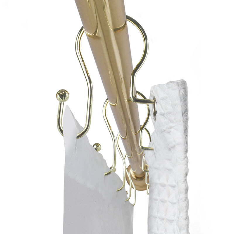 Utopia Alley Rust-Resistant Metal Double Shower Curtain Hooks with Large Center Crystal, Shower Hooks Hangers for Bathroom, Kitchen Utensils, Curtains, Clothing, Towels etc - Set of 12 image number 2