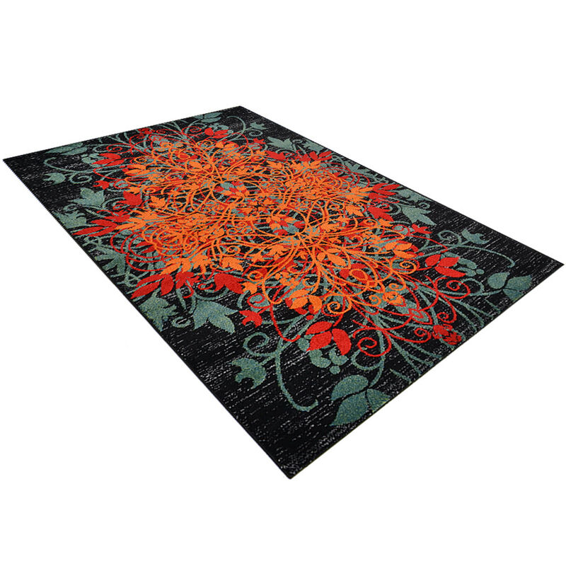 RUGSOTIC CARPETS MACHINE MADE HEATSET POLYPROPYLENE AREA RUGS  - Rectangle Shape, Floral Modern Design, Midium Pile Machine Made Area Rugs for Living Room (M00012) image number 2