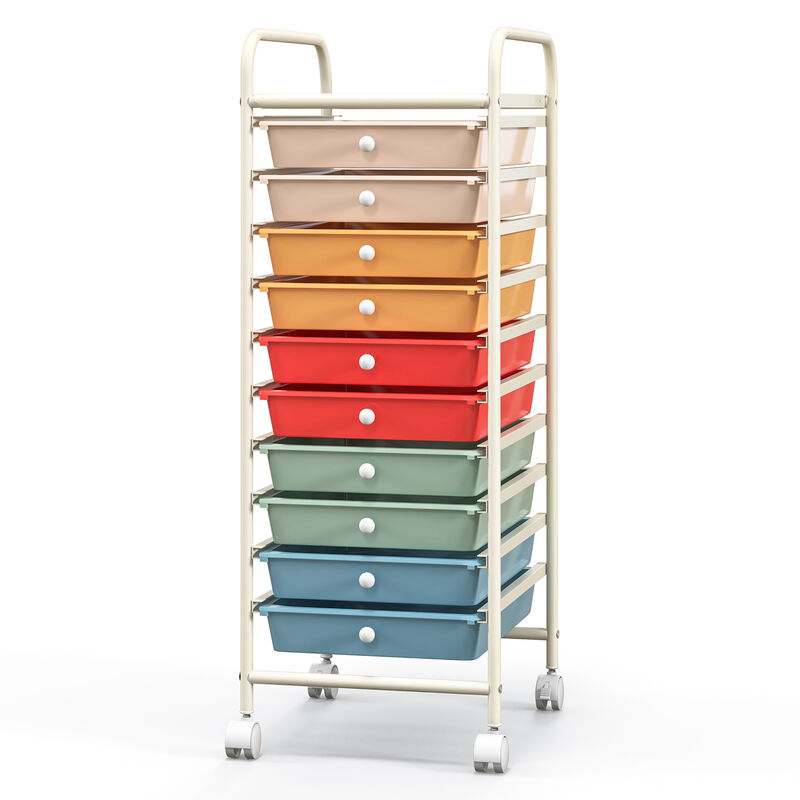 Rolling Cart Organizer with 10 Drawers &ndash; Ideal for Home or Office
