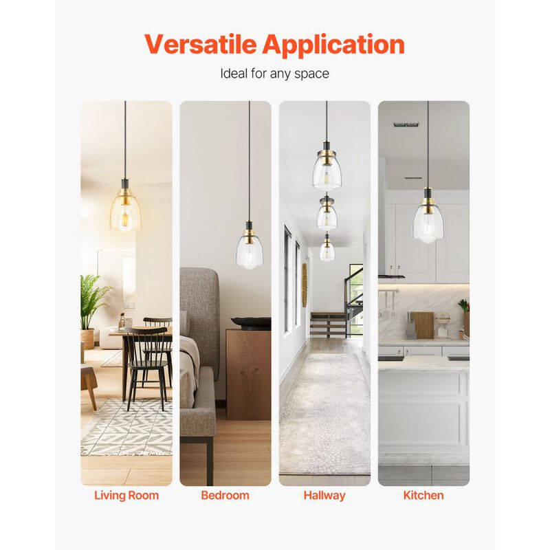 Set of 2 Pendant Light Adjustable Hanging Lights for Kitchen, Entryway, or Hallway image number 5