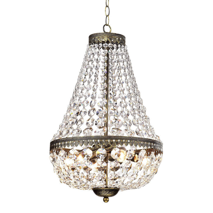 Celeste Crystal Antique Brushed Black Copper Chandelier