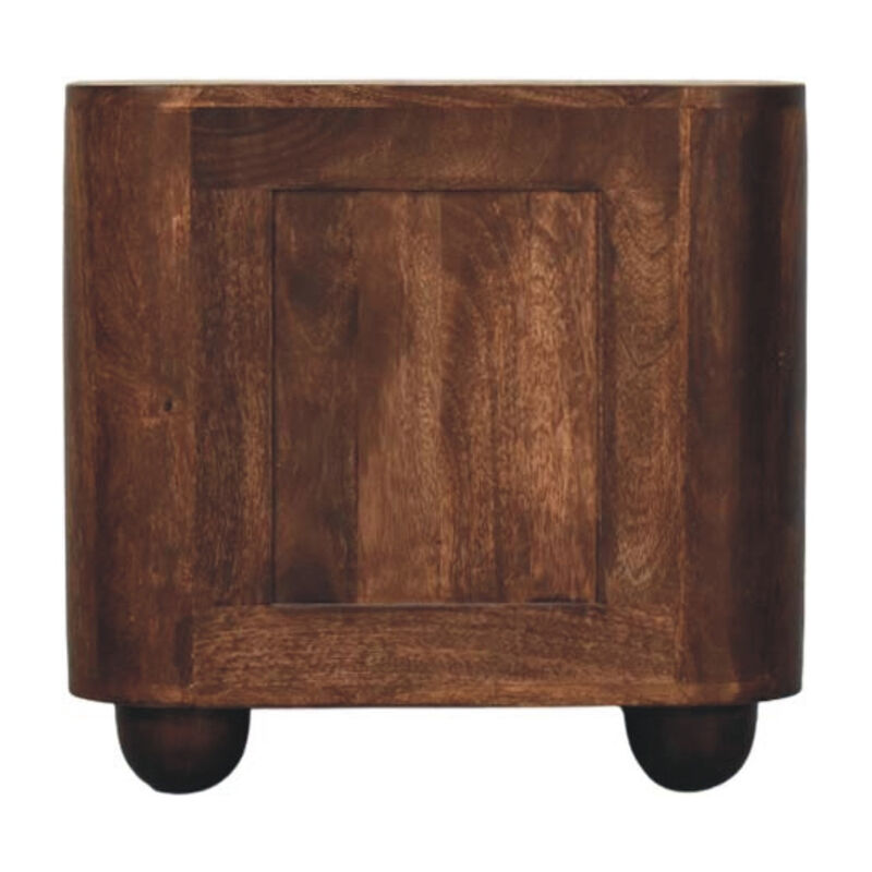 HomeRoots 21" Brown Solid Wood Distressed Two Drawer Nightstand image number 3