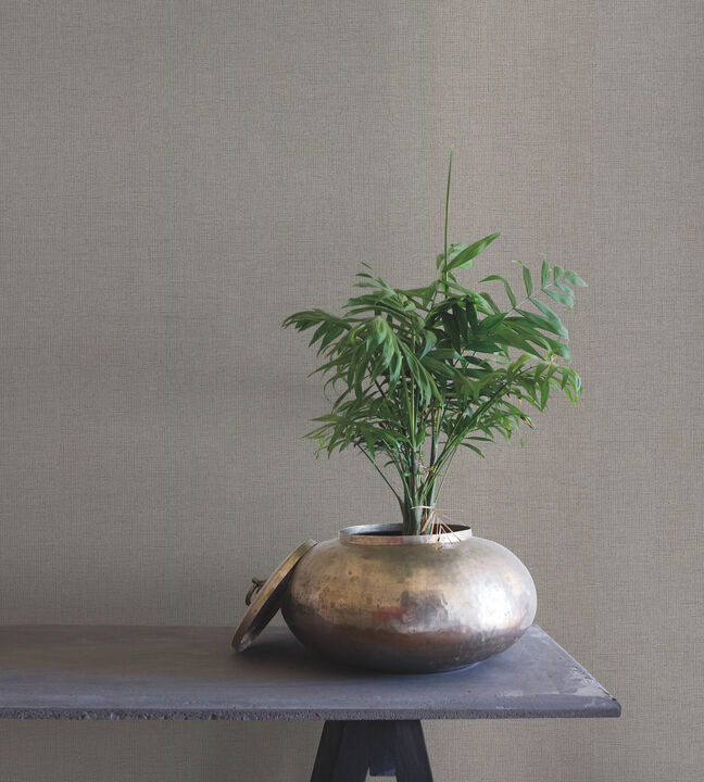 Rugged Linen Shale Wallpaper