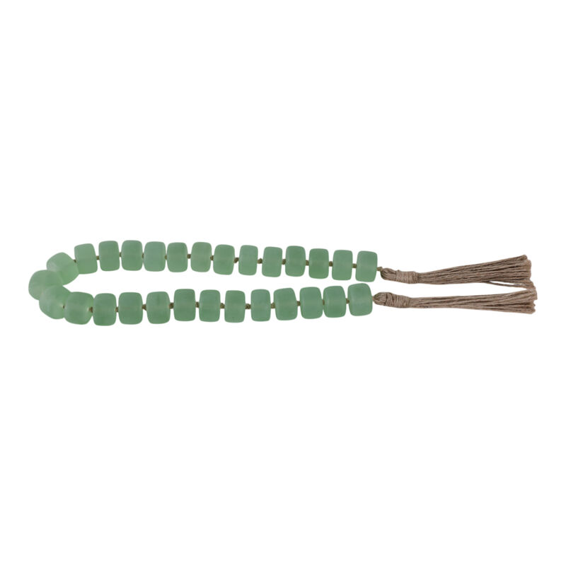 38" Cylinder 1.25" Resin Beaded Garland, Green image number 3