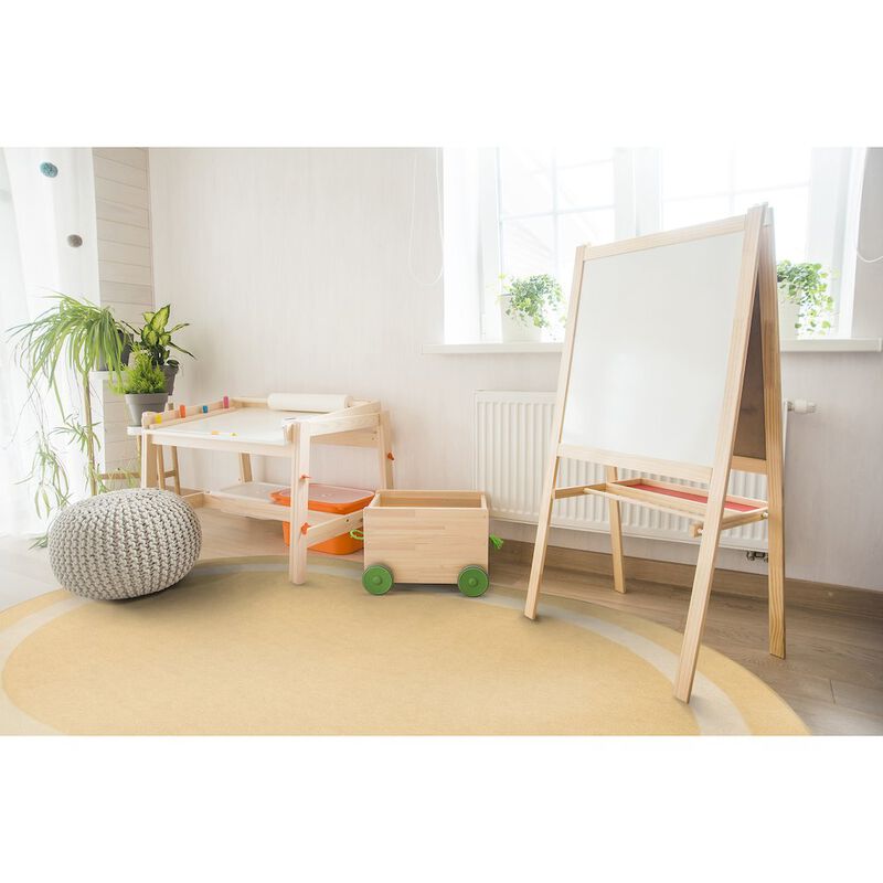 Joy Carpets Kid Essentials Portrait 10'9 x 13'2 Oval Area Rug in Color Heather