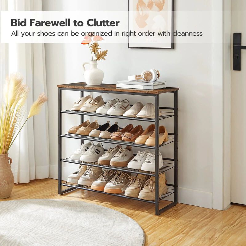 5-Tier Adjustable Shoe Rack, Space-Saving Organizer for Multiple Pairs image number 4
