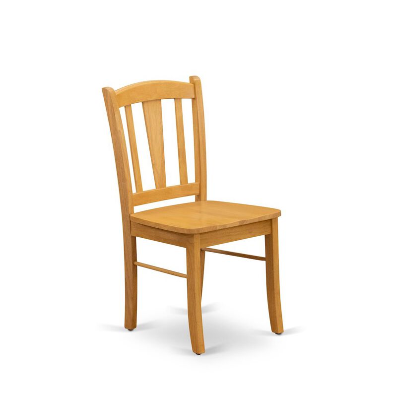 OXDL3-OAK-W - 3-Piece Kitchen Dining Set- 2 Kitchen Chairs and Modern dining room table - Wooden Seat and Slatted Chair Back - Oak Finish