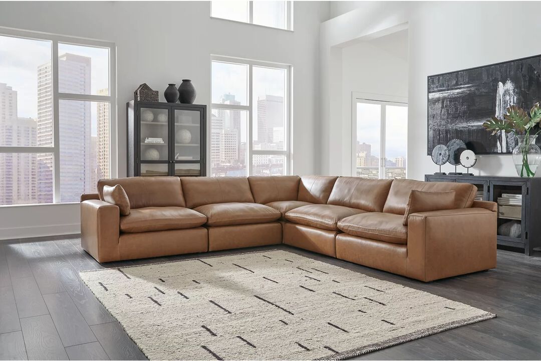 Emilia 5-Piece Leather Sectional