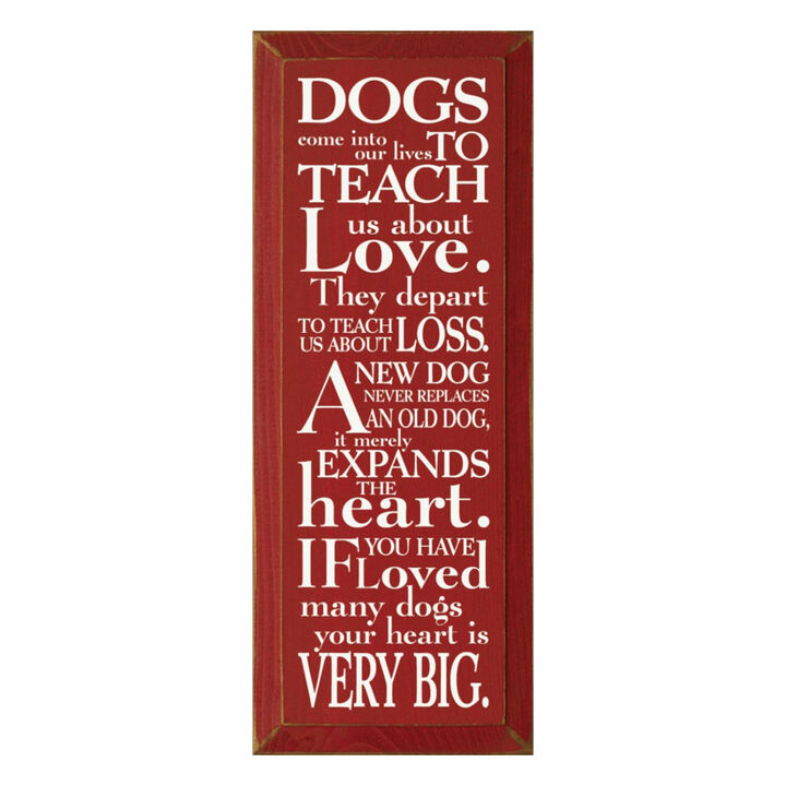 Pet Lover Wood Sign Dogs Teach Us About Love Inspirational Wall Hanging