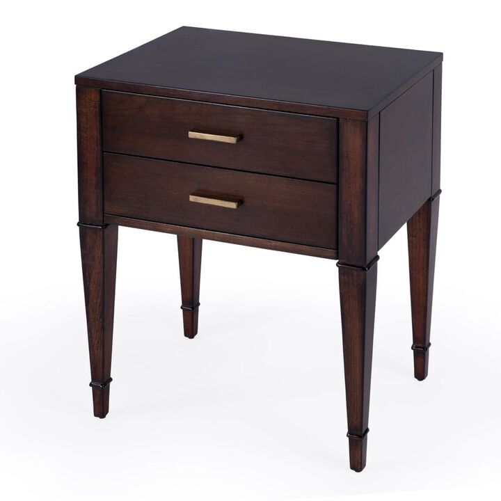 Butler Specialty Kai 2 Drawer End Table, Dark Brown