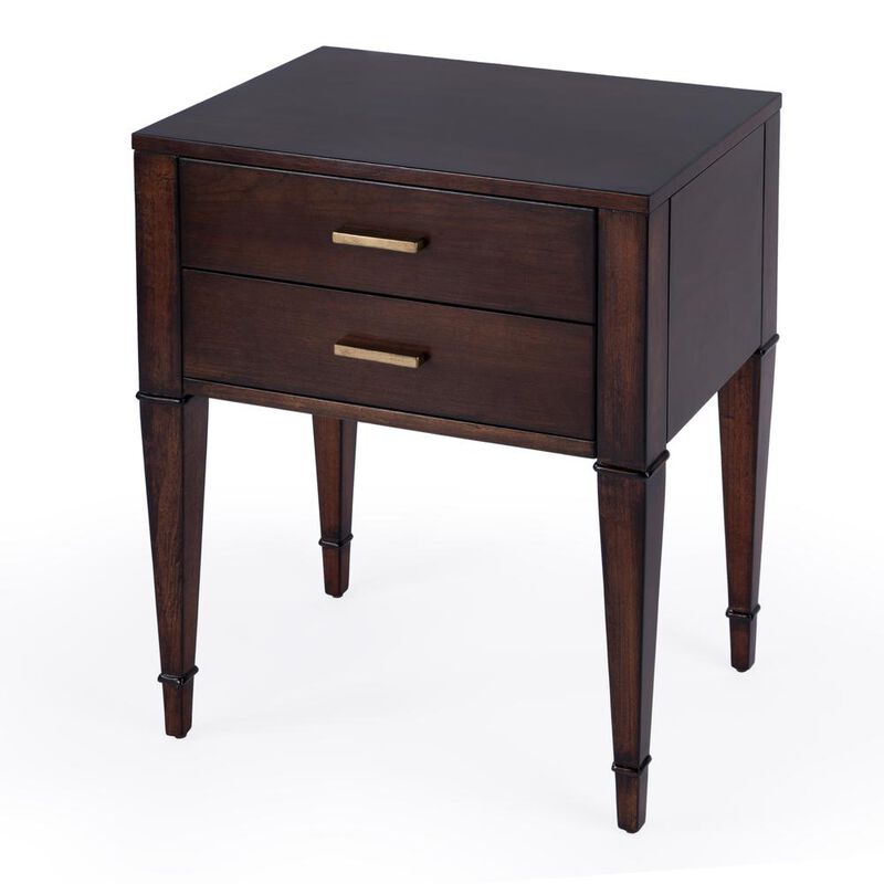 Butler Specialty Kai 2 Drawer End Table, Dark Brown
